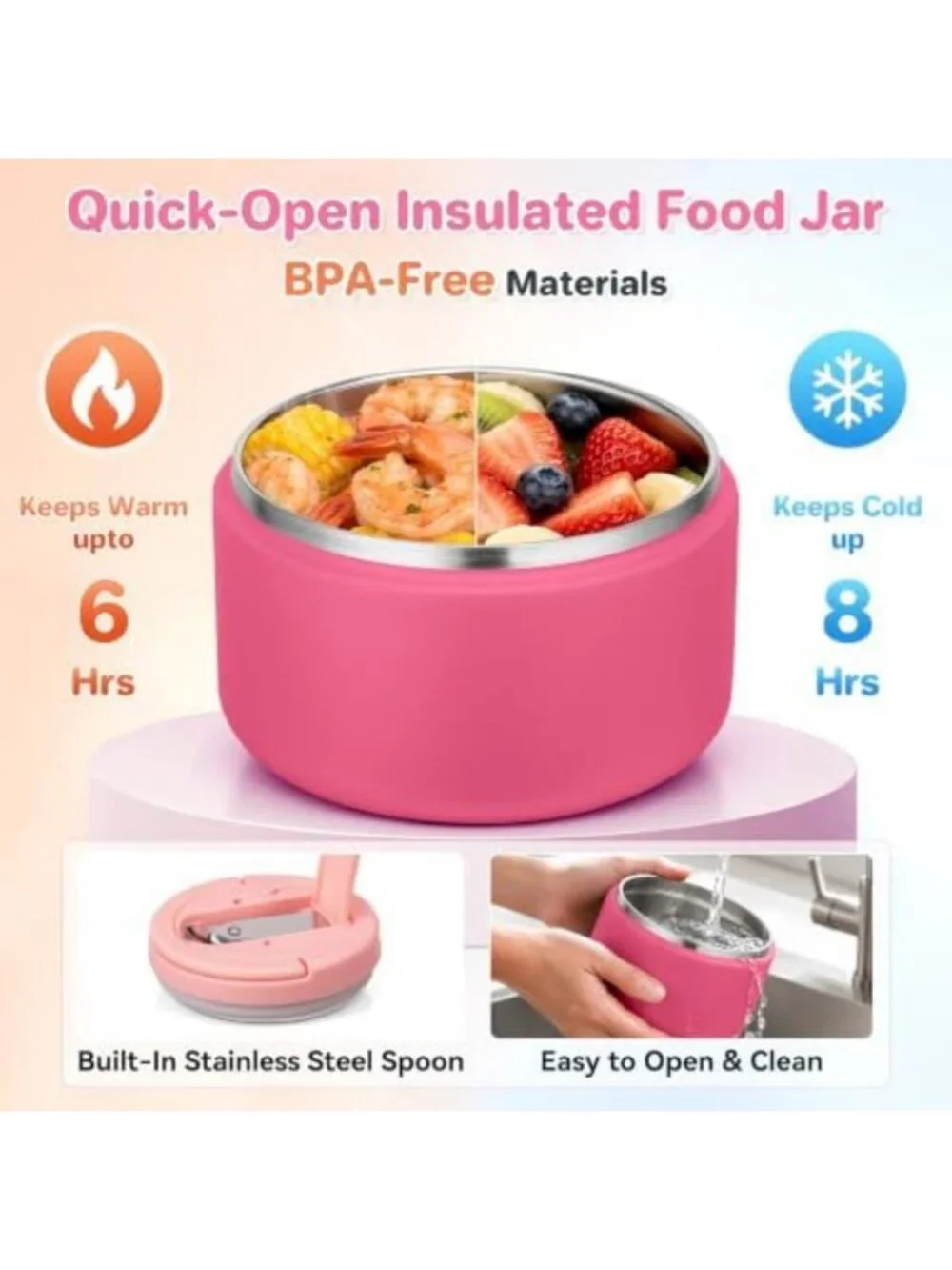 Leakproof Bento Lunch Box for Kids - 4 Compartment Insulated Food Container